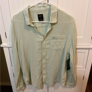 RVCA Sage Green Button Up Shirt Surf style  | NWT